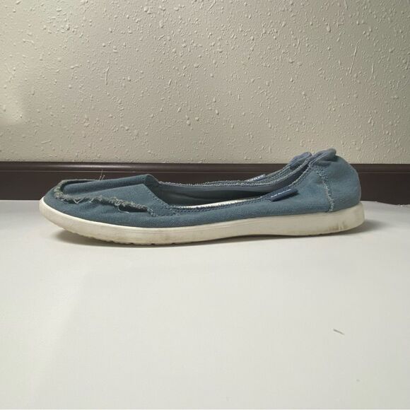 Crocs Blue Canvas Slip On Loafers Boat Shoes Women's Size 10 - Picture 8 of 13
